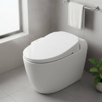 Universal Fit Electric Bidet Toilet Seat Warm Air Drying Electric Bidet Seat Soft-Close Lid Bathroom Fixture Energy-Saving Mode