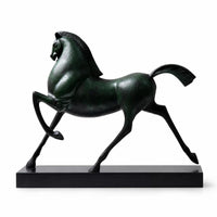 Horse Sculpture Cast Aluminum Horse Figurine Lustrous Equestrian Figurine with Equestrian Figure for Homeowners, Living Room