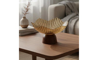 Faux Wood Base Fruit Stand Light Luxury Style Pedestal Fruit Bowl Decorative Centerpiece Home Decoration for Office