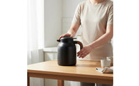 Large Capacity Tea Brewing Pot with Infuser Double Walled Smart Thermal Pot Leak Proof Stainless Steel Thermal Jug Easy Pour Spout for Home, Office, Meeting Room