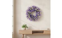 Lavender Wreath Full Spring Wreath Artificial Faux for Wall Decor, Farmhouse