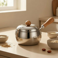Milk Pot with Lid Food-Grade Milk Pot Compact for Singles, Parents