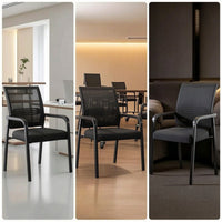 Office Chair with Mesh Back Space-Saving Stackable Chair Padded for Professionals, Students, Reception Area