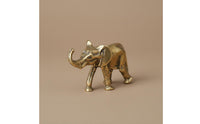 Auspicious Good Luck Charm Miniature Elephant Figurine Pocket-Sized Solid Brass Elephant Exquisitely Carved Small Creature Sculpture Long-Lasting for Feng Shui Enthusiasts, Collectors, Shelf Display