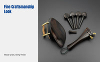 Ebony, Rosewood, Jujube Violin Accessories Set, Complete Kit, Chinrest Peg Tailpiece Endpin