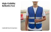 Reflective Vest Breathable Material Construction Worker Vest Lightweight for Road Workers, Security Personnel, Outdoor Work, Roadside, Warehouses