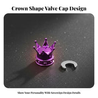 4 Pieces Crown Shape Tire Valve Cap Aluminum Alloy Crown Tire Valve Cap Easy to Install Vehicle Accessory for Cyclists, Truck Drivers, Cycle Wheels