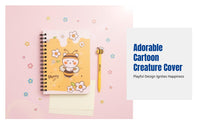 Cute Cartoon Notebook, A6 Spiral Loose-Leaf, Student Pocket Notebook, Creature Design, Stationery Gift
