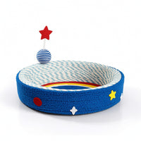 Woven Cat Scratcher Lounge Bed Long-Lasting Cat Scratching Lounge Round Oval for Cats, Kittens