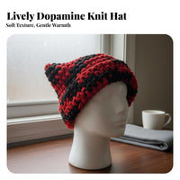 Chunky Knit Beanie Warm Colorful Cuffed Beanie Cute Design Crochet Earflap Hat for Women, Girls, Cold Weather, Outdoor Activities, Hiking & Camping