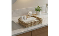 Woven Paper Rope Basket Handmade Braided Organizer Basket Versatile Japanese Aesthetic Organizer Box for Living Room, Bedroom, Closet