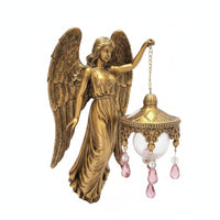 Gentle Glow Angel Wall Lamp Elegant Wall Lamp with Lantern Artistic Sconce Vintage for Collectors, Entryway, Hallway