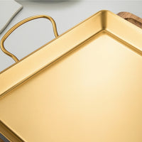 Rectangular Octopus Tray Double Handle Stainless Steel Serving Tray with Handles Shallow Serving Platter with Handles Food Grade for Hosts, Home Cooks, Hot Pot