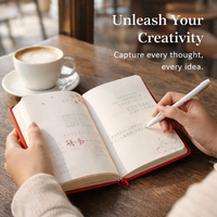 B6 Faux Leather Journal Notebook Gift Set with Pen Box, 80gsm Paper Writing for Teens Women Men Design