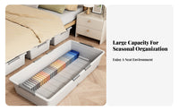Rolling Underbed Drawer With casters Flat Rolling container particlesproof Lid for Under Bed