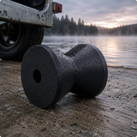 Black Boat Haulage Bow Roller Spool-Shaped Rubber Haulage Roller Central Hole Marine Hardware Rounded
