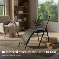 Foldable Design Iyengar Mind-Body Practice Chair Multi-Functional Iyengar Auxiliary Chair Heavy-Duty Mind-Body Practice Inversion Bench Sturdy Steel Frame for Beginners, Professionals, Home Gym