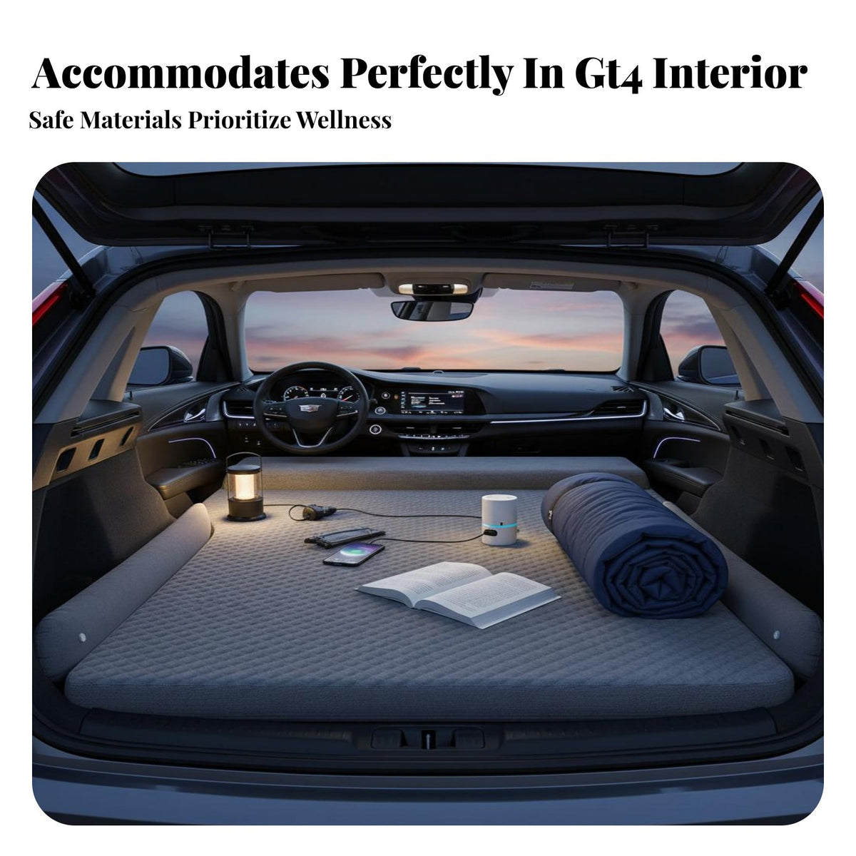 Easy To Inflate Car Air Mattress Portable Back Seat Sleeping Mattress Comfortable Car Travel Sleeping Pad Waterproof for Travelers, Road Trippers, Outdoor Enthusiasts, Long-Distance Driving, Camping