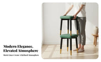 Modern Minimalist Design Stackable Square Ottoman Space-Saving Design Upholstered Vanity Seat Multifunctional Stool Sturdy Construction for Families, Homeowners, Living Room, Bedroom, Small Apartments, Entryway