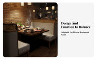 Hong Asian Design Woven Back Dining Chair and Table Set Modern Design Square Table and 4 Chairs Curved Backrest Commercial Furniture Integrated Armrests for Cafe Owners, Interior Designers, Adults, Milk Tea Shop, Hotel Lobby