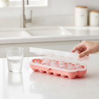 Silicone Billiard Ball Ice Cube Tray with Press-Type Storage Box, 16-Grid Large Capacity
