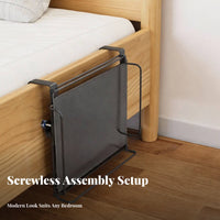 Space Saving C-Shaped Rolling Table Mobile Design Household Furniture with Storage Shelf Minimalist and design for Apartment Dwellers, Students, Home Workers, Bedroom, Small areas, Dorm Room