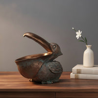 Seabird Figurine Textured Seabird Figurine Bowl Functional Key Holder for Collectors, Bookshelf, Office