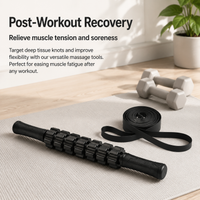 Deep Tissue Foam Roller Kit, Knobbed Massage Roller for Muscles, Hollow EVA Foam Roller for Muscle Recovery, with Massage Sphere