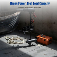 12V Brushless Electric Trolling Motor for Inflatable Boats, Outboard Propeller, Adjustable Mount, Multi-Speed Control