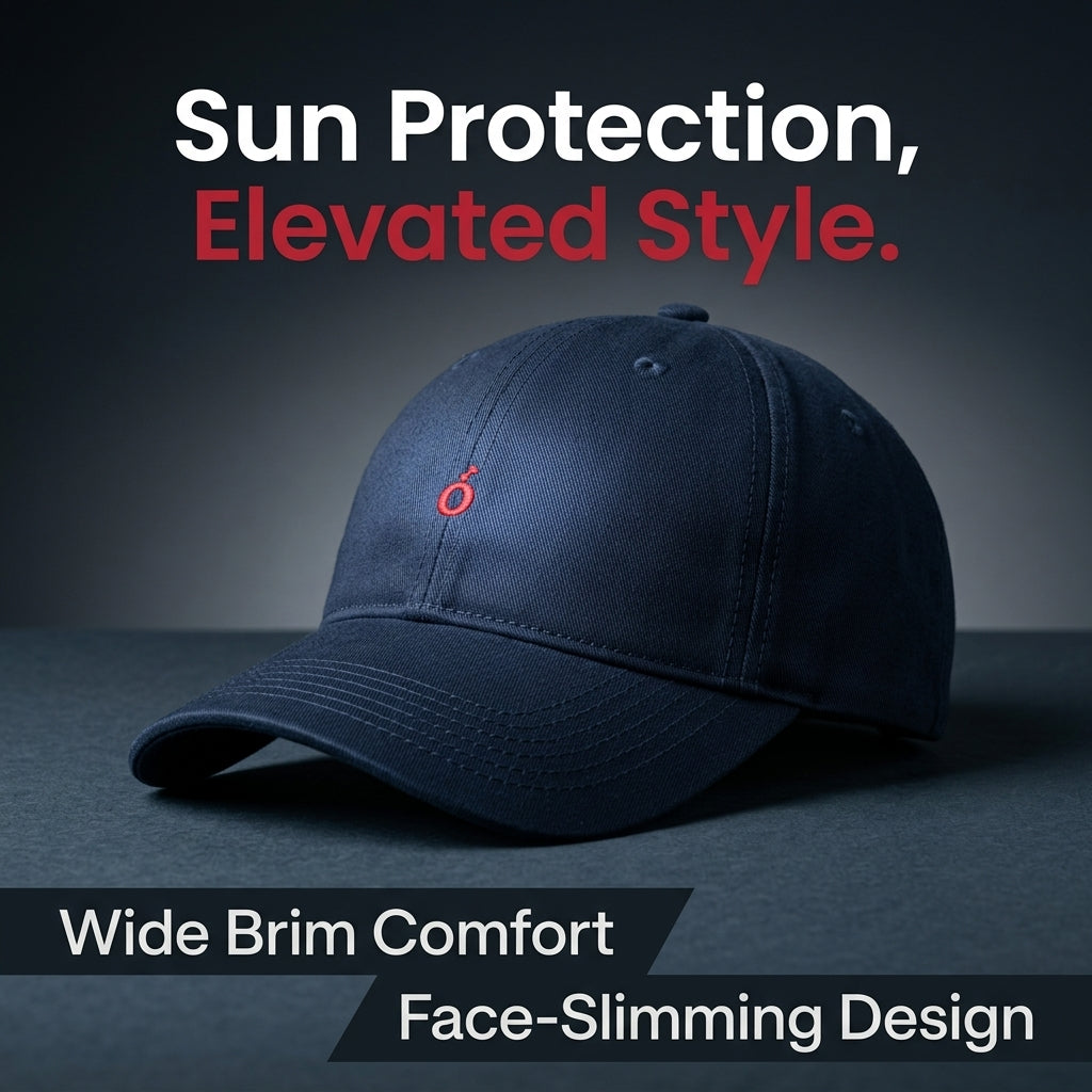 Wide Brim Embroidered Baseball Cap for Men, Ladies Sun Hats Packable Adjustable Strap, Outdoor Activities Casual Wear Size