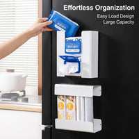 Cabinet Organizer Box for Kitchen Countertop, Wall Mount Tissue Holder for Home Families, Split Design for Wet Wipes and Tissues, Versatile Organizers