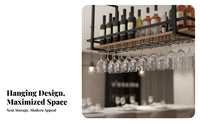 Minimalist Design Ceiling-Mounted Wine Glass Rack mechanical design Ceiling-Mounted Bar Shelf Space-Saving Stemware Holder Multi-Functional for Restaurant Owners, Homeowners, Dining Room, Pub, Cellar