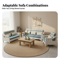 Mediterranean design U-Shaped Wooden Frame Sofa Small Apartment suitable Sectional Couch North American Country Design Household Furniture Soft Upholstery for Homeowners, Families, Living Room, holiday Home