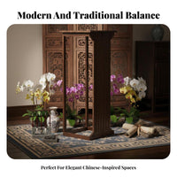 New Chinese aesthetic Multi-Tier Bamboo Display Rack Floor-Standing upright Planter Rack tranquil Inspired Design Plant Stand Space-Saving for Bonsai lovers, Home Decorators, Collectors, Living Room, Balcony, Bedroom, Office