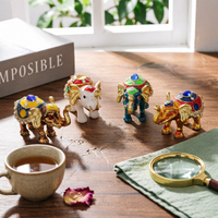 Jeweled Elephant Box Gold-Tone Accents Elephant Trinket Box