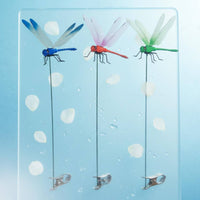 3 Pieces Clasp-on Dragonfly Stake Colorful Dragonfly Plant Clip Decorative Outdoor Decor for Yard