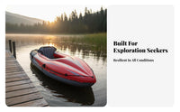 Wear-Resistant 2-Person Fishing Kayak Heavy-Duty Single Person Watercraft Stable Design Inflatable Boat High Capacity for Outdoor Enthusiasts, Families, Lakes, Rivers, River, Camping