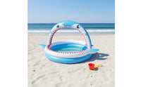 Shark Sprinkler Pool Overhead Inflatable Pool with Sprinkler Built-in Water Toy for Kids, Young Children, Backyard, Patio, Lawn