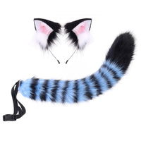 Cosplay Prop Soft Creature Ear Tail Costume Faux Plush Furry Ears and Tail Realistic Look Lifelike for Stage Performance, Dress up Party