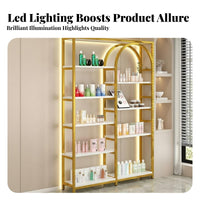 Floor Standing Cosmetic Rack Large Capacity Beauty Salon Display Cabinet Partitioned Storage Multi-Tier Product Display for Nail Technicians, Bedroom