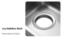 Mini Stainless Steel Sink Brushed Finish Small Single Bowl Sink Wash Basin for RV Owners, Homeowners, Kitchen, Restaurant, Outdoor