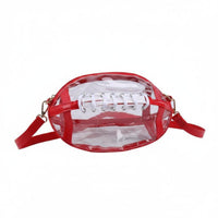 Waterproof Rugby Ball Bag Lightweight Clear PVC Shoulder Bag Transparent Design Travel Accessory Easy to Clean for Toiletries, Daily Carry