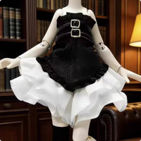 Dark-Themed Doll Outfit Ruffled Toy Clothing Costume-Like