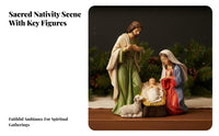 10 Pieces Child-Friendly Design Cartoon Nativity Set Long-Lasting Cute Nativity Figures Christmas Manger Scene for Christians, Collectors, Home Decor, Mantelpiece, Living Room, Mantle