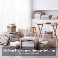 Collapsible Wheeled container Foldable Household Storage Transparent Design