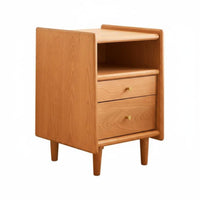 Minimalist Design Nightstand with Drawers Long-Lasting and Sturdy 2-Drawer Wooden Cabinet Polished Rounded Corners Bedside Table Versatile Use for Apartment Dwellers, Homeowners, Adults, Small Areas, Living Room, Hallway