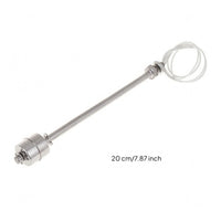 Wired Lead Stainless Steel Buoyant Switch Slim Threaded Buoyant Level Switch Silver Finish