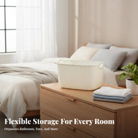 Imitation Rattan container flexible Woven Organizer Lightweight for Living Room