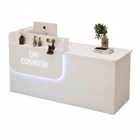 Retail Checkout Counter Modern Ier Counter Sturdy Construction Payment Station Spacious Storage Easy to Clean Suitable for Clerks Receptionists Boutique Lobby