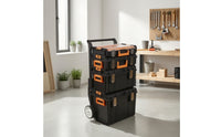 4 Pieces Stackable Tool Box Wheeled Rolling Portable Chest for Craftspeople, Mechanics, Job Site